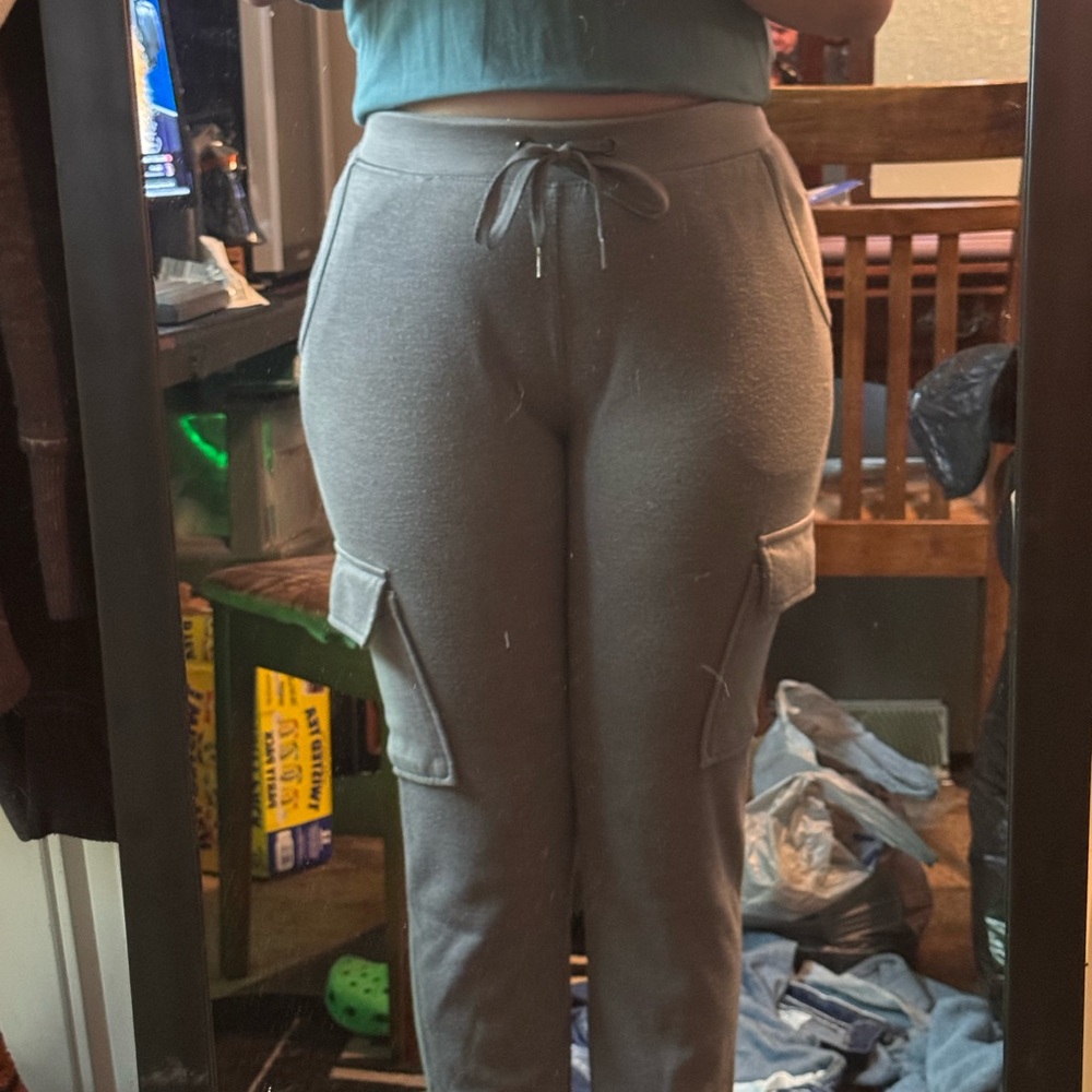 Gray Cargo Jogger Pants